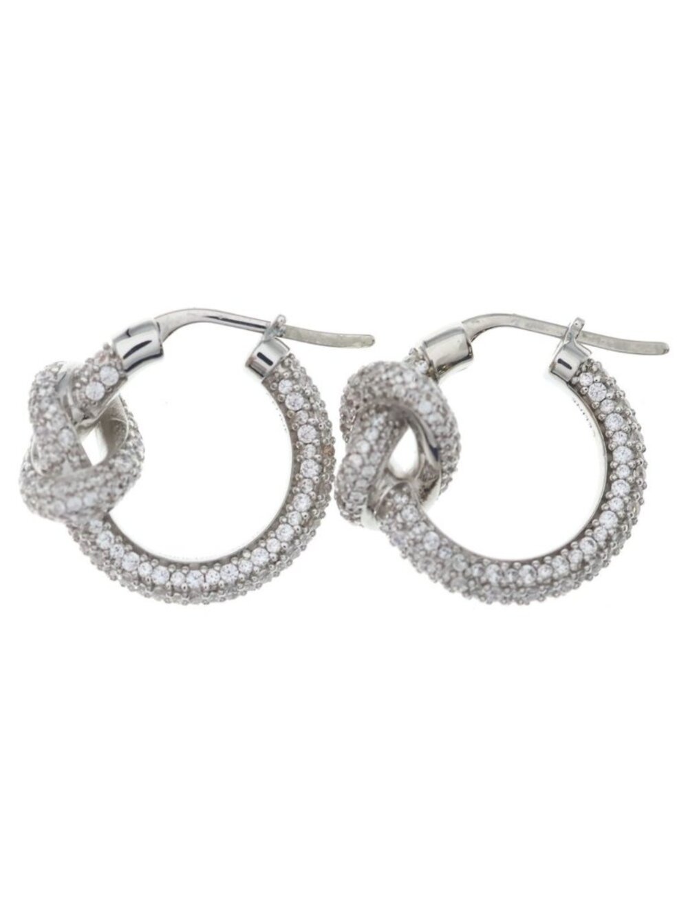 Celine Knot Hoop Earrings Rhinestone